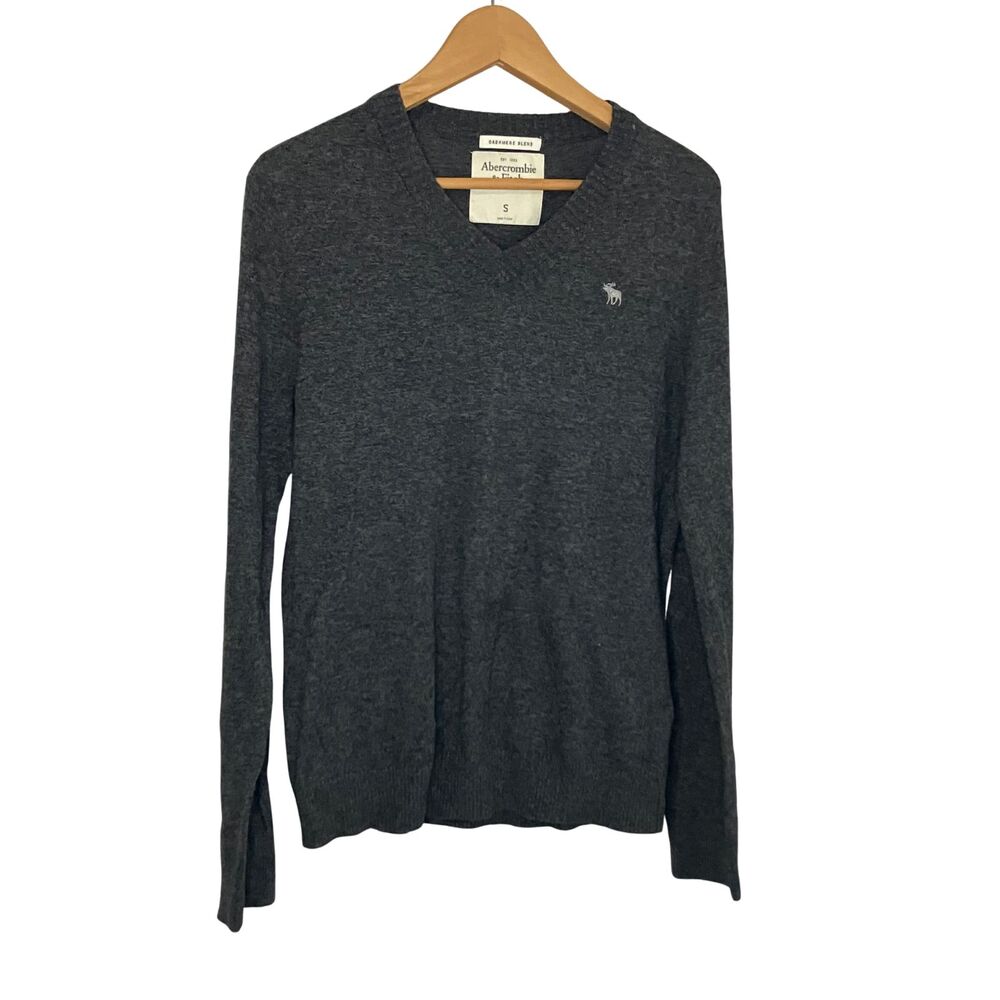 Abercrombie & Fitch Charcoal Gray Cashmere Blend Sweater Size S - Picture 2 of 9